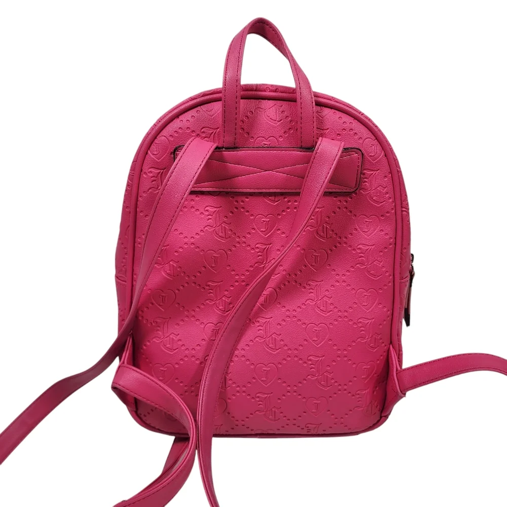 Juicy Couture Pink Embroidered Backpack Rhinestones Adjustable Straps Girly